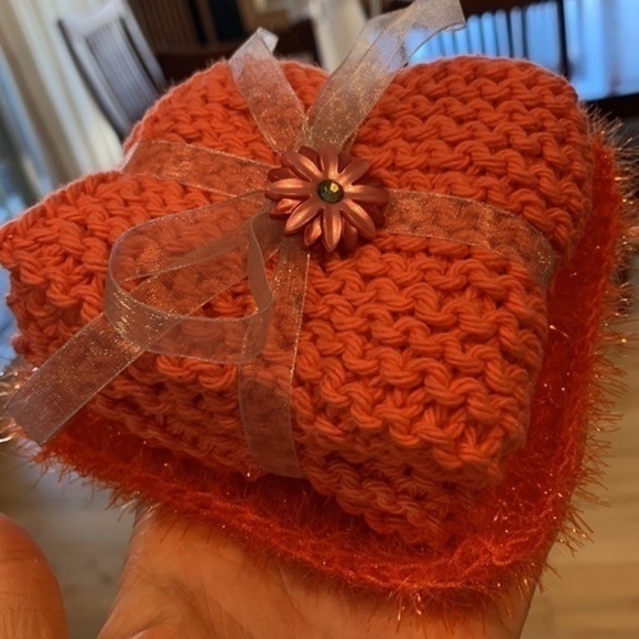 Handmade Knitted Dishcloths 2 plus scrubber - Picture 2 of 4